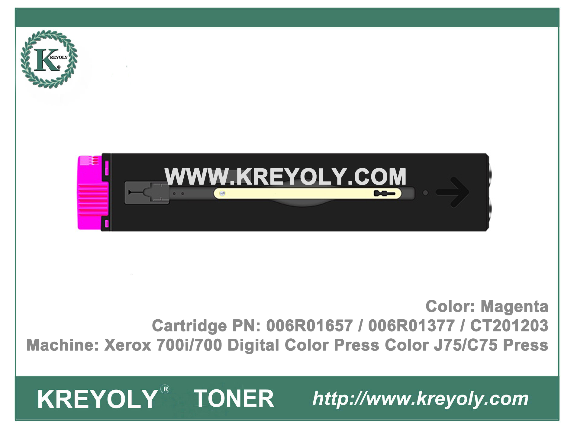 Cartucho de tóner para prensa digital en color Xerox 700i / 700 Prensa en color J75 / C75