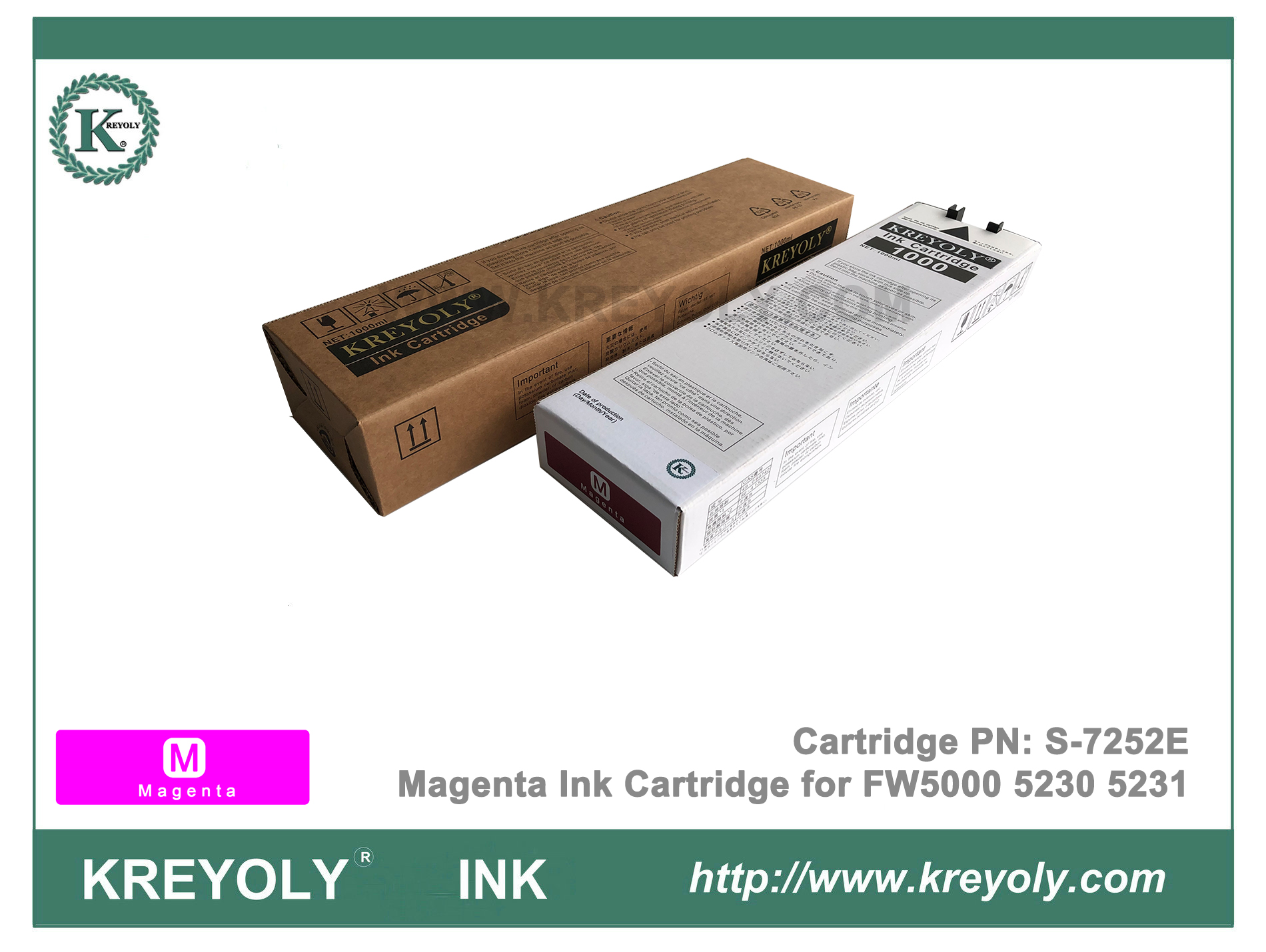 Cartucho de tinta magenta S-7252 para la máquina de inyección de tinta Riso ComColor FW5000 FW5230 FW5231