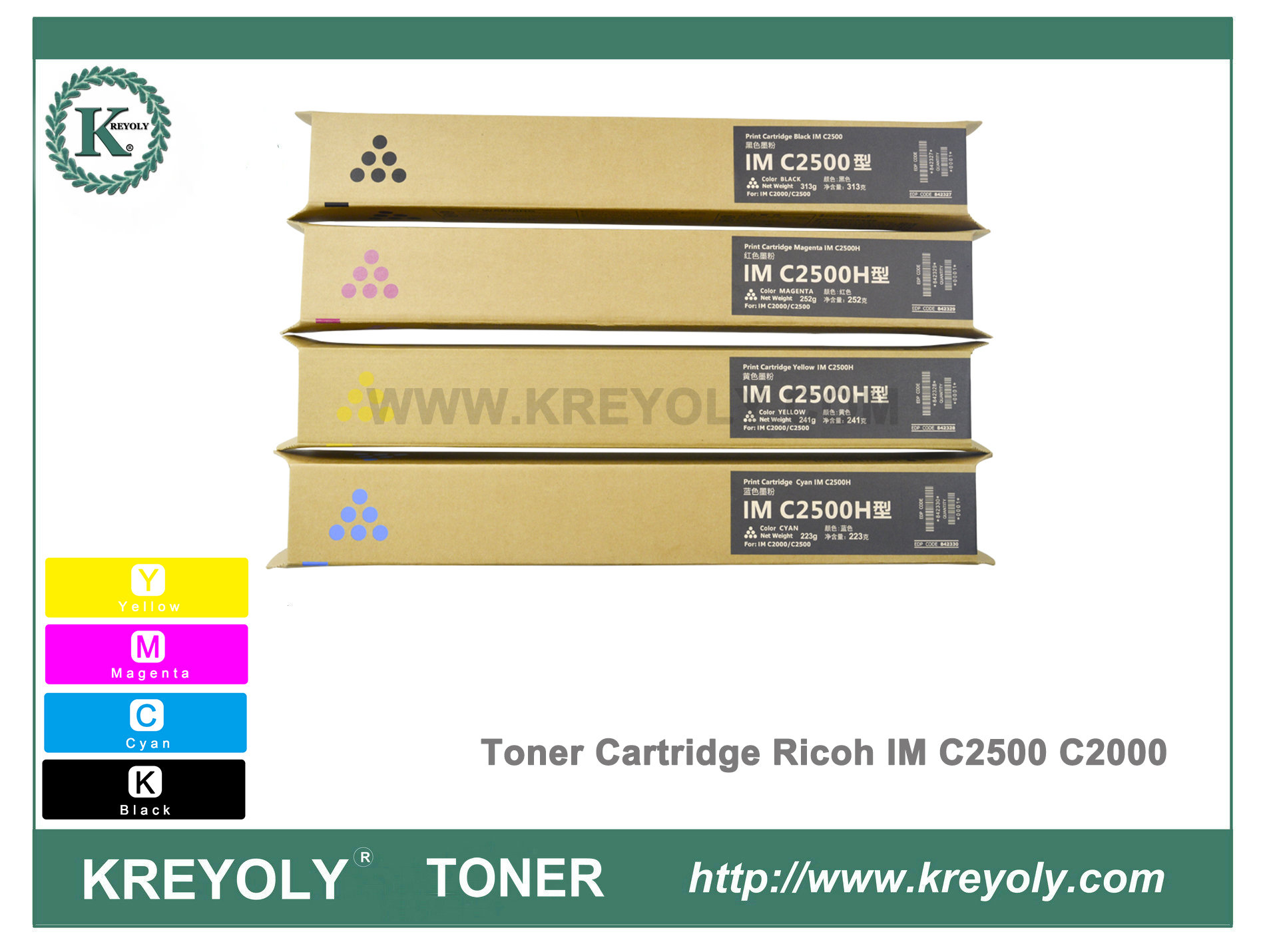 Cartucho de tóner Ricoh Color para IMC2500 IMC2000